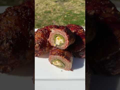 Smoked Armadillo Eggs Wrapped in Bacon #Shorts