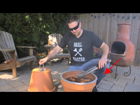 DIY BBQ Grill &amp; Smoker made from Flower pots!