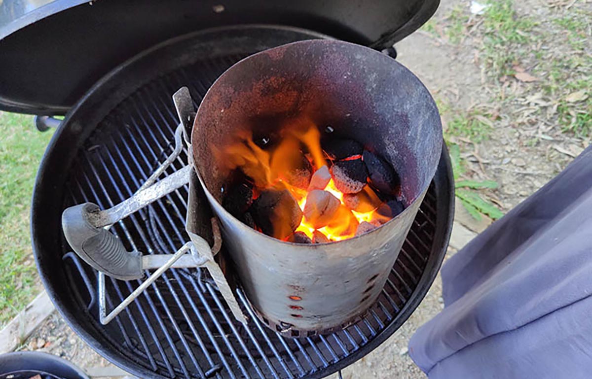 Chimney Starter 30x19cm BBQ Fuel Charcoal Burner Safety Handle Grilling Barbecue 