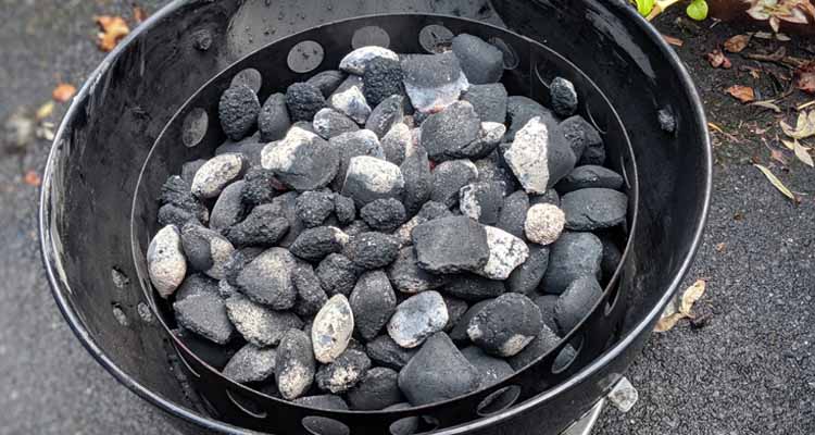 charcoal briquettes in smokey mountain
