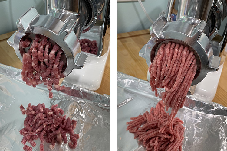grinding meat with STX-3000 Grinder