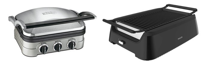 2 indoor grills on a white background