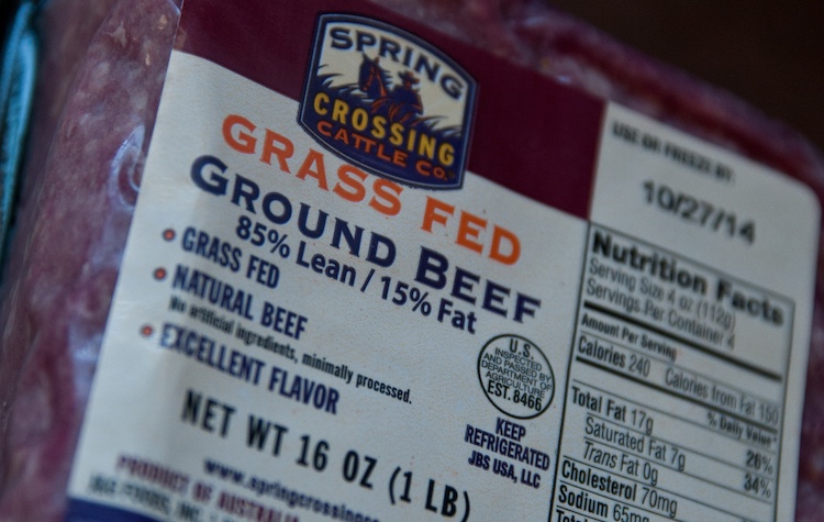 Packaged ground beef label