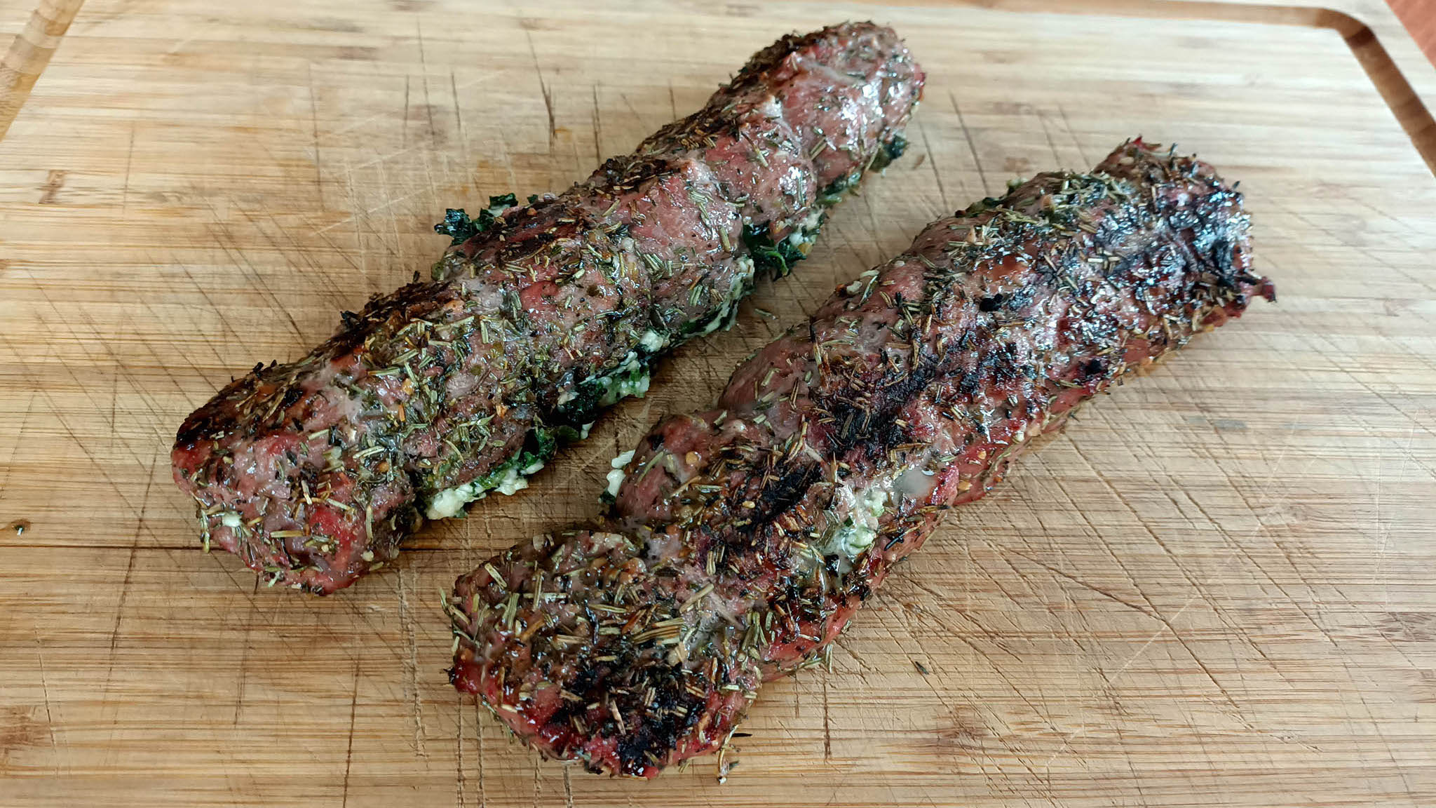 Grilled Lamb Backstrap Stuffed With Spinach and Feta - Smoked BBQ Source