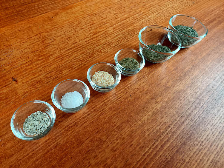 different herbs for the lamb seasoning