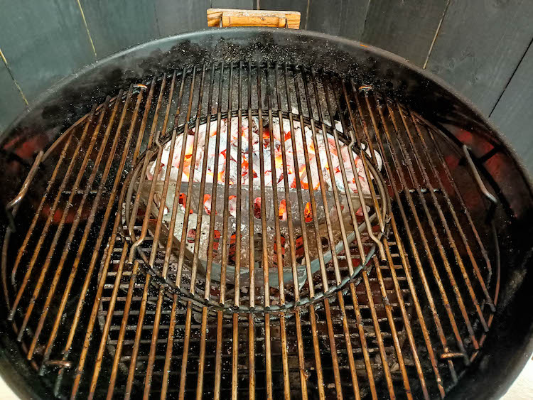 two zone grill set up