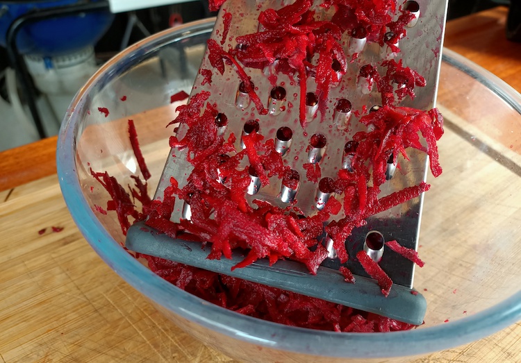 grated raw beets