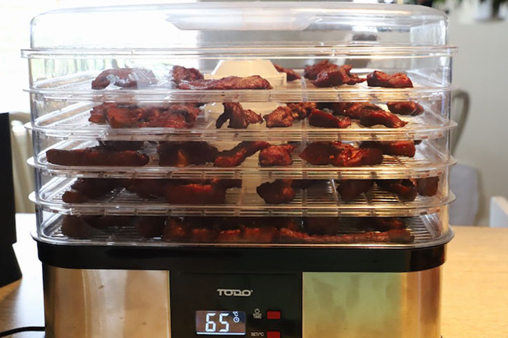 smoked beef jerky in a dehydrator