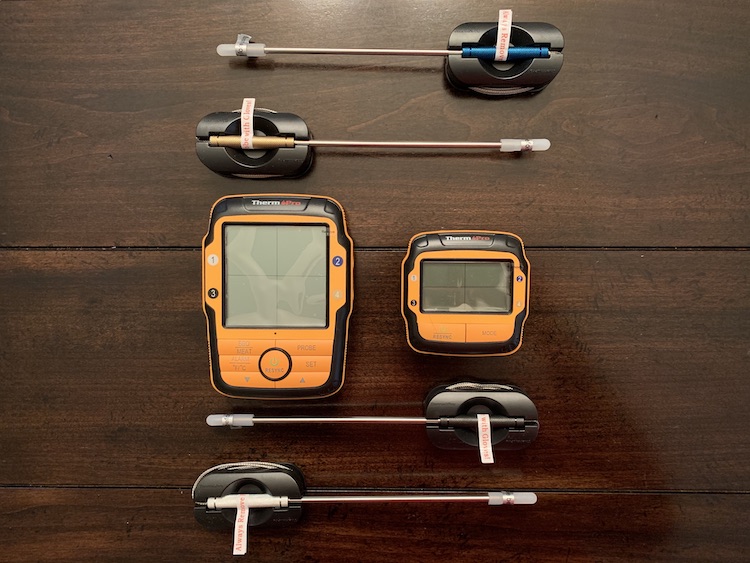 ThermoPro TP27 and color coded probes on the wooden table