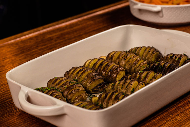 herb and butter Hasselback potatoes