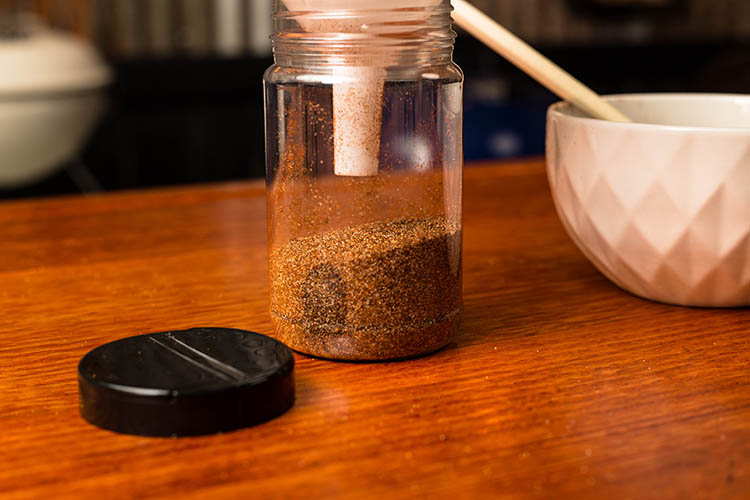 coffee rub in a glass jar