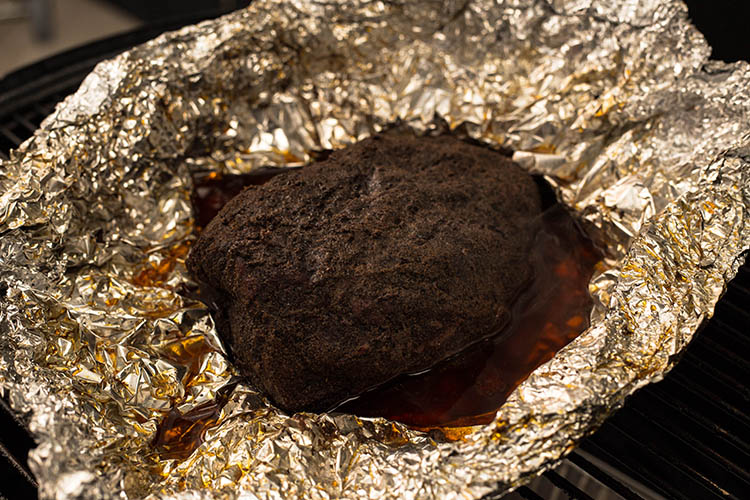 flat iron steak wrapped in foil