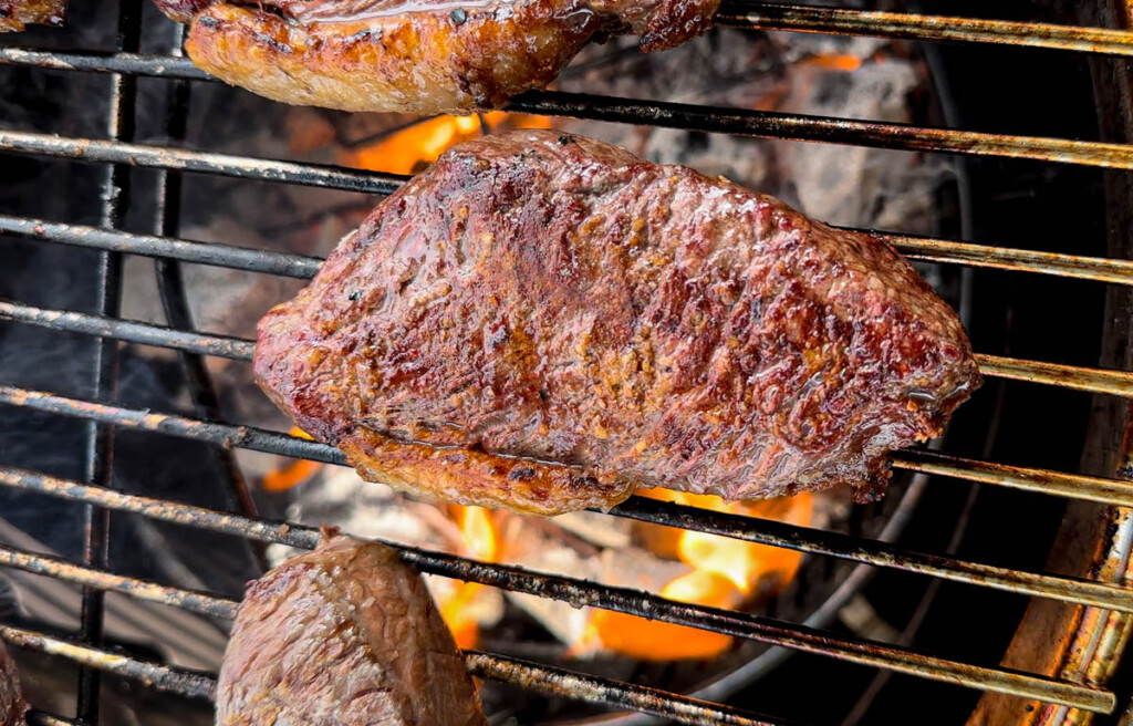 rump steak on the grill