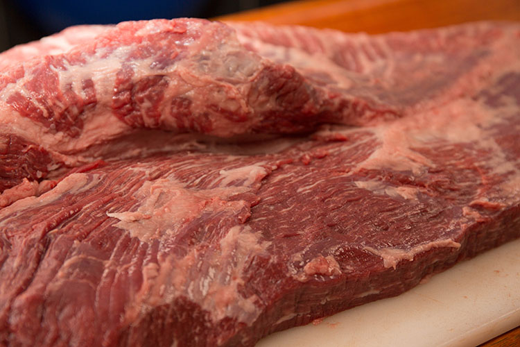 raw beef brisket trimmed