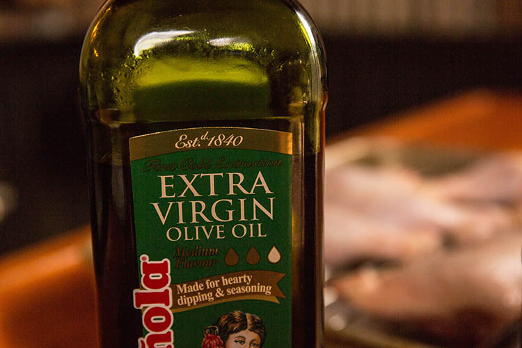 a bottle of extra virgin olive oil