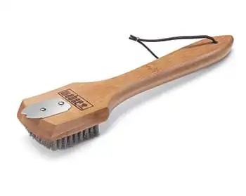 Weber Bamboo Grill Brush & Scraper With 12-Inch Handle