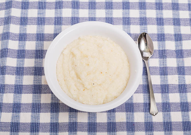 white corn grits in a bowl
