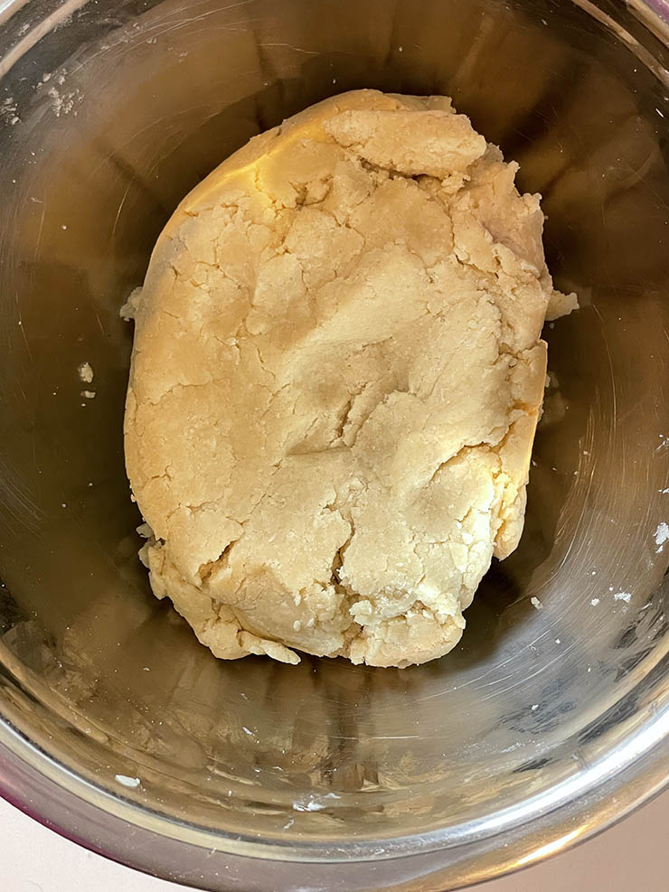 uncooked dough for cobbler