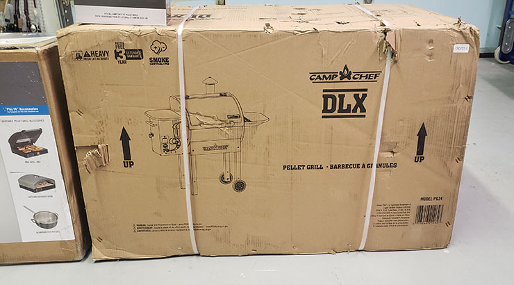 Camp Chef DLX 24 pellet grill packaging