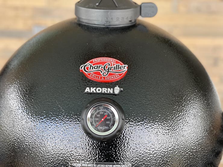 a close up view of the Char-Griller Akorn grill
