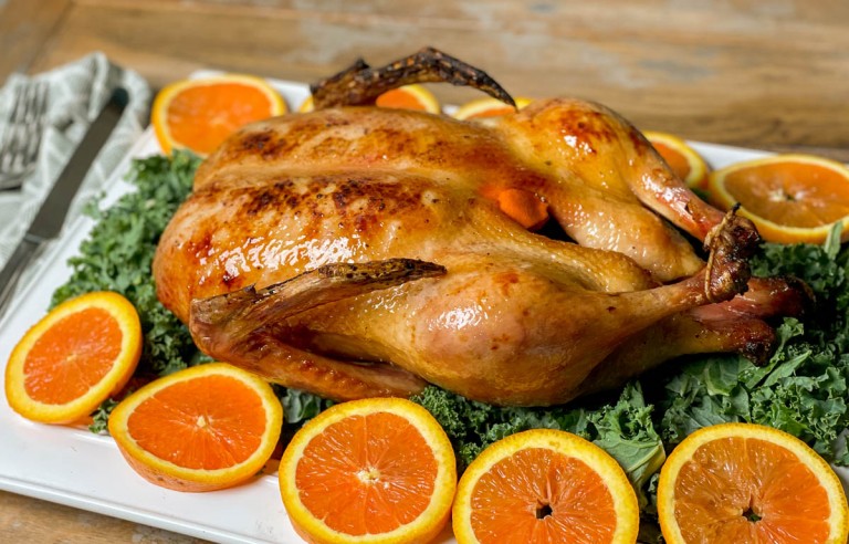 Smoked Whole Duck with Maple Bourbon Glaze