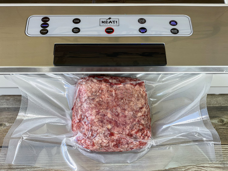 meat! your maker vacuum sealer sealing ground beef