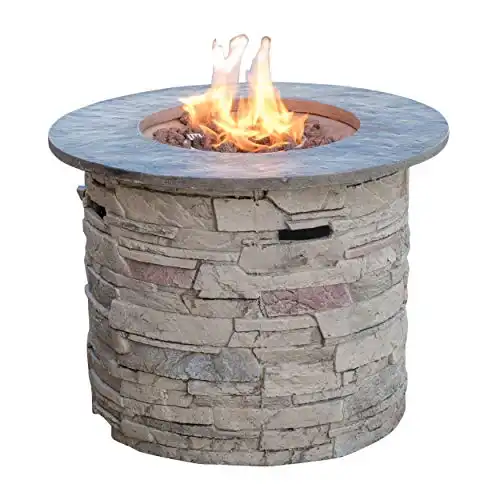 Christopher Knight Home Rogers Propane Fire Pit Round