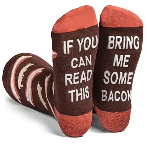 Lavley Funny Novelty Dress Socks (Bacon)