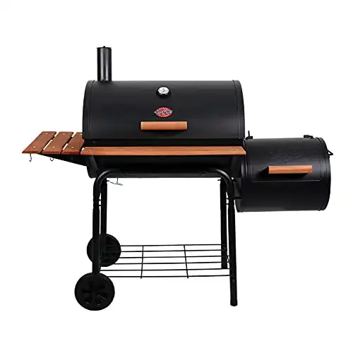 Char-Griller Smokin Pro Charcoal Grill with Side Fire Box