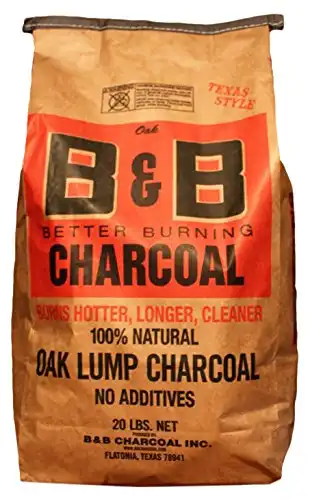 B&B Charcoal Oak Lump Charcoal - 20 LBS