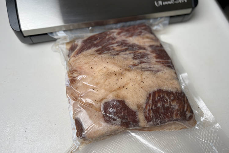 beef belly in vacuum sealed bag