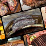 Collage of pellet grill recipes including smoked beef ribs, brisket, chicke wings and turkey