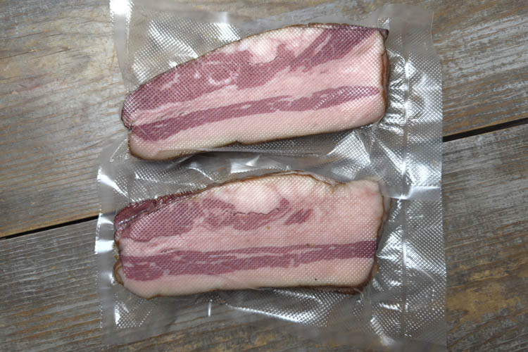 beef bacon in vacuum sealed bag