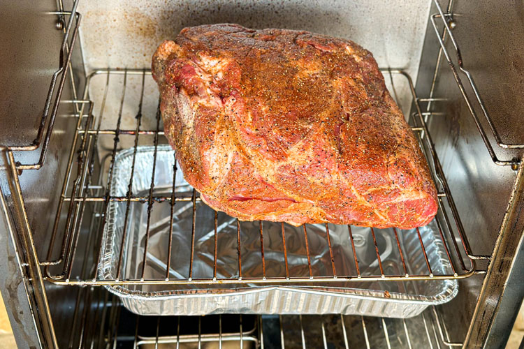 pork butt in the electric smoker