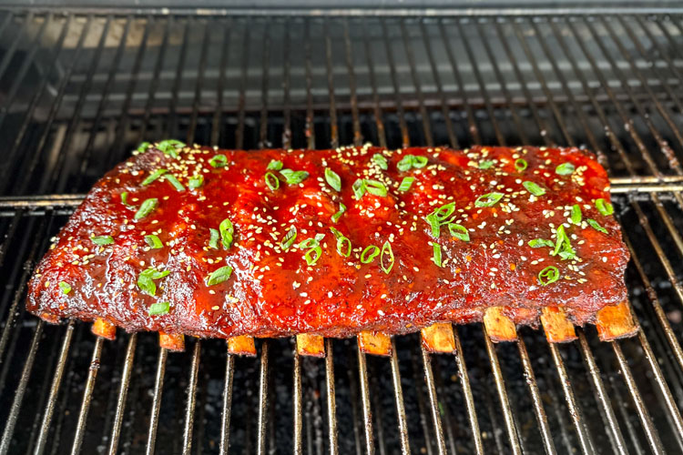 korean bbq ribs in the grill