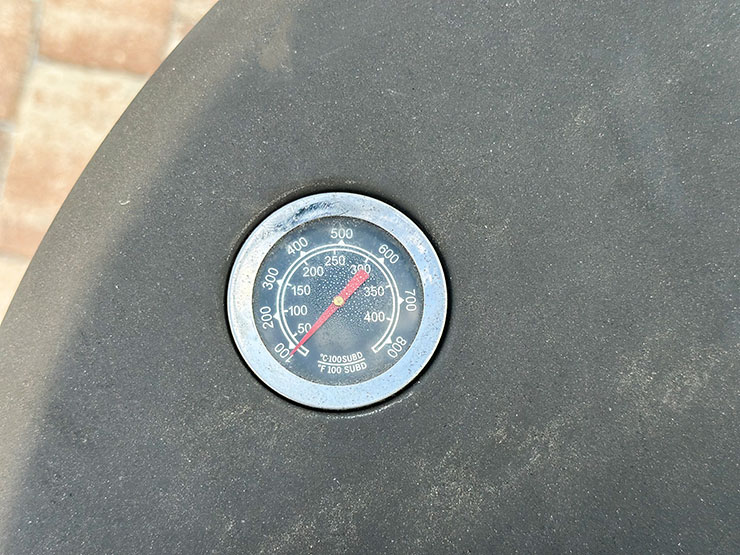 Burch Barrel Grill temperature gauge