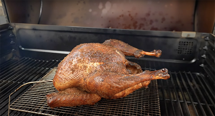 smoked turkey on Traeger pellet grill