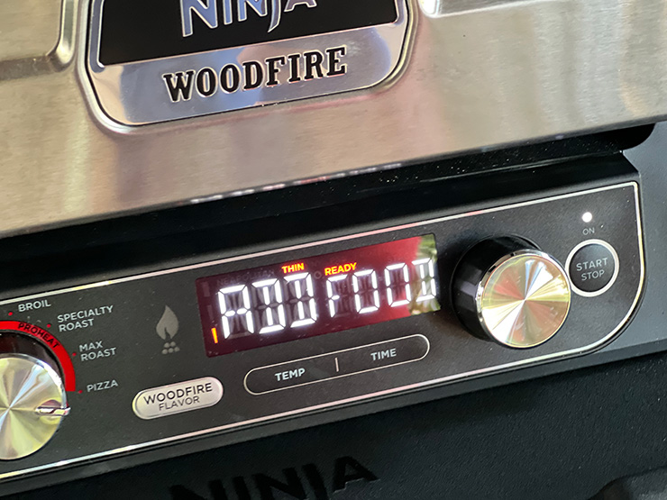 a close up view of the Ninja Woodfire Outdoor Oven display