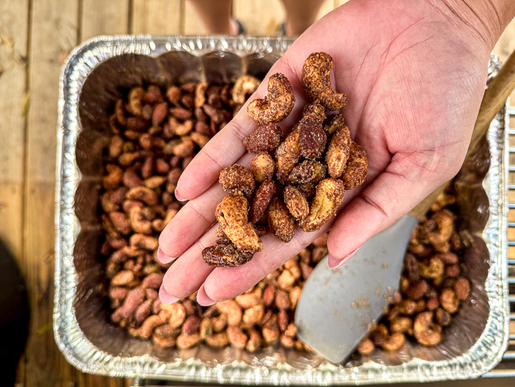 a handful of candied nuts