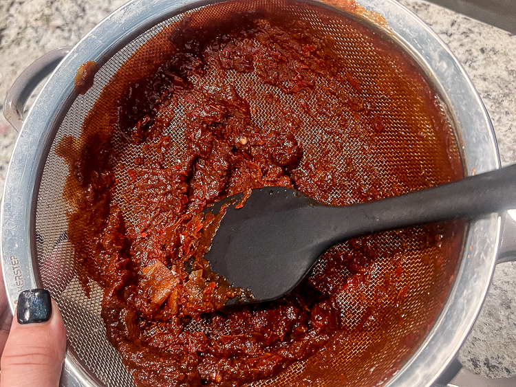 chili sauce be passed through a sieve
