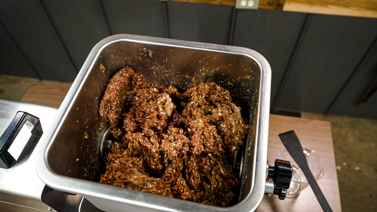 ground meat after mixing