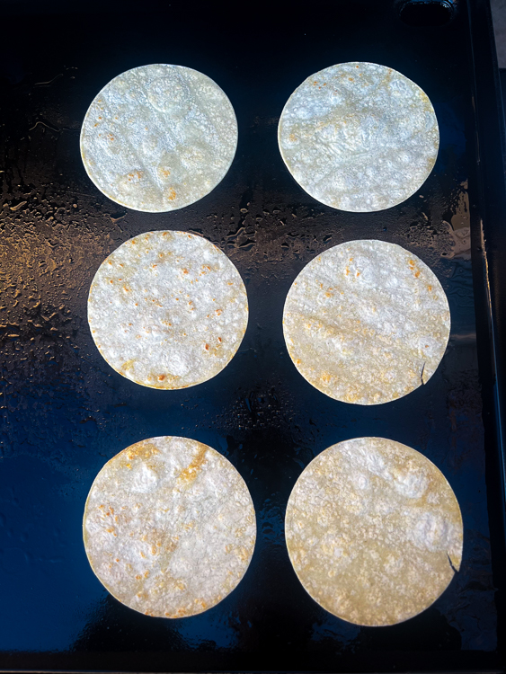 tortillas on a grill