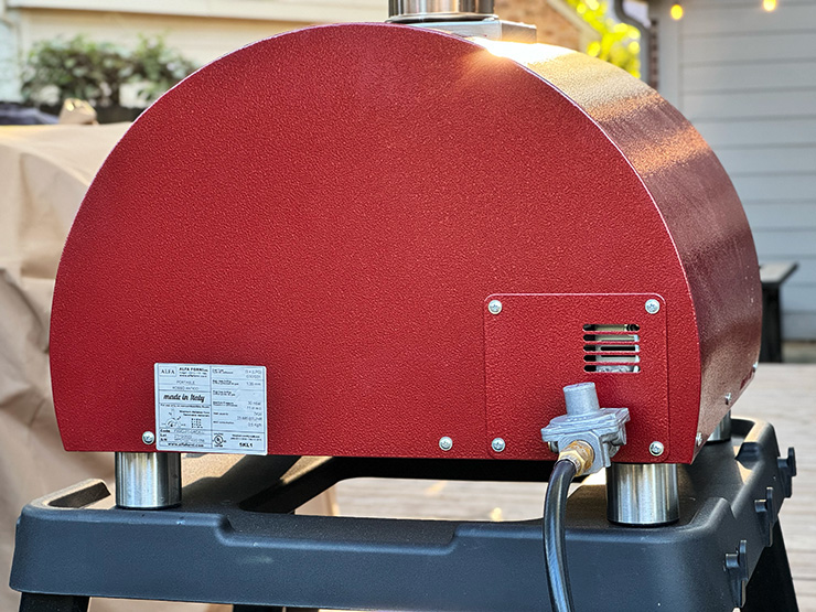 alfa forni moderno pizza oven back view