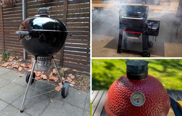 weber searwood, kamado joe and weber kettle