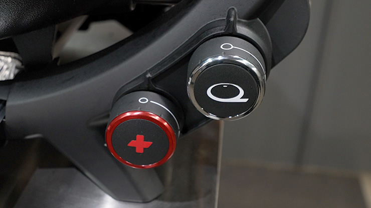 a close up view of the Weber Q Plus knobs